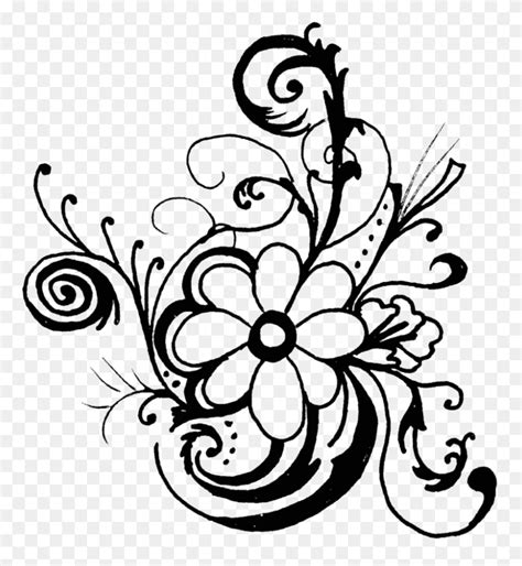 Download transparent flowers png for free on pngkey.com. Clipart Flower Border Black And White, Royalty Free Border ...