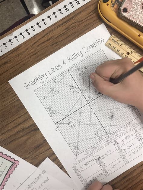 This activity now includes a google slides digital option!explore the ⌨. Graphing Lines And Killing Zombies / Zombie Graph Mathspig ...