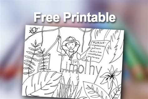 Perfect coloring pages for the kids at my wedding! Free Printable: 1 Timothy Coloring Page