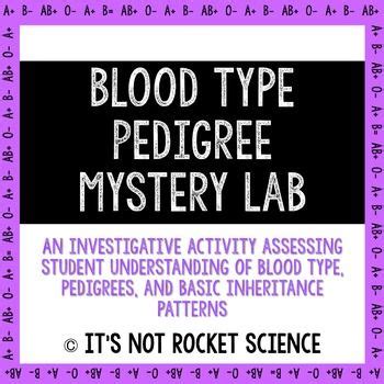 A pedigree is a special chart or family tree that uses a particular set of standardized symbols. Blood Type and Pedigree Mystery Lab Activity | Biology ...