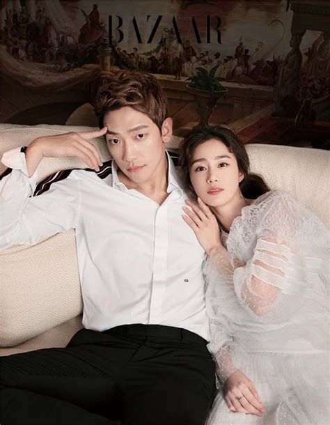 Kim tae hee wore a laced, over the knee dress topped with a simple veil, and rain wore a simple tuxedo with a bow tie and white gloves.the simple, modest wedding, which was heavily. Rain & Kim Tae Hee - Harper's Bazaar Magazine April Issue ...