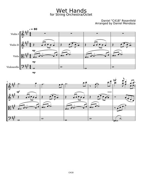 Find your perfect arrangement and access a variety of transpositions so you can print and play instantly, anywhere. Wet Hands Sheet music for Violin, Cello, Viola (String Orchestra) | Musescore.com