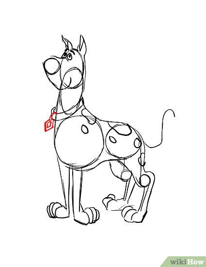 Starting less than an inch inside the muzzle, draw a shape that is flat on top (portion inside the muzzle) and rounded on the bottom. How to Draw Scooby Doo (with Pictures) - wikiHow