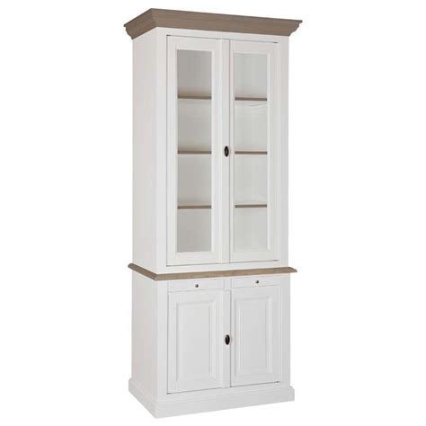Dieser schrank mit weißem korpus bietet eine doppeltür mit. Geschirrschrank weiß Eiche, Vitrine weiß Massivholz ...