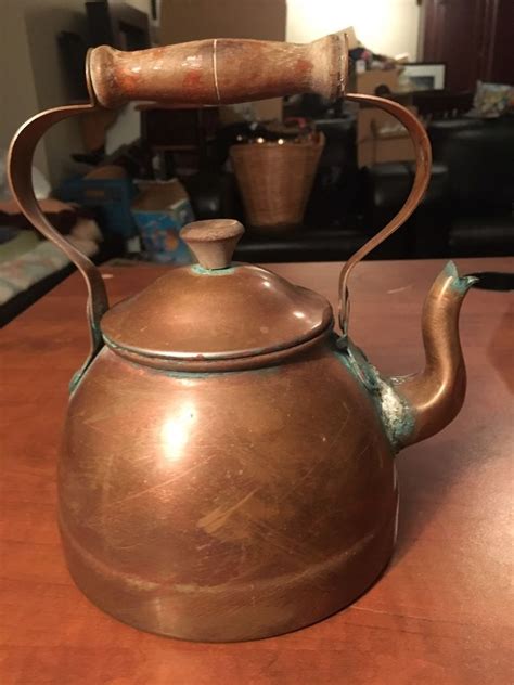 Demmex engraved solid copper tea pot kettle stovetop. Vintage copper tea kettle 19 cm x 19cm | Vintage copper ...