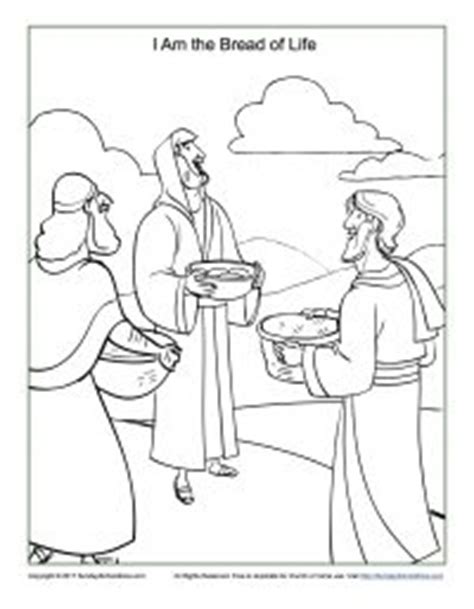 Whoever eats this bread will live forever; Bread of Life Coloring Page - Children's Bible Activities ...