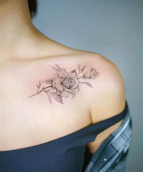 Tattoo on shoulder for female. The 25+ best Rose shoulder tattoos ideas on Pinterest ...