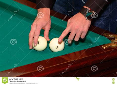 The Man Explains The Rules Of The Game On Billiards. Stock Image - Image of explains, equipment 