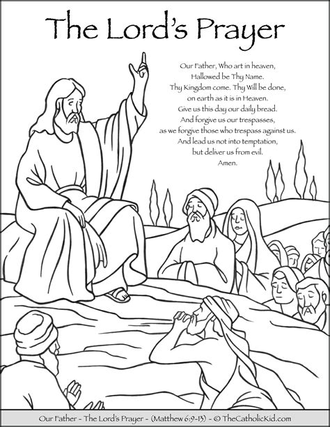 Our curriculum and printables will reinforce that process and help kids comprehend. The Lord's Prayer - Our Father Prayer Coloring Page ...