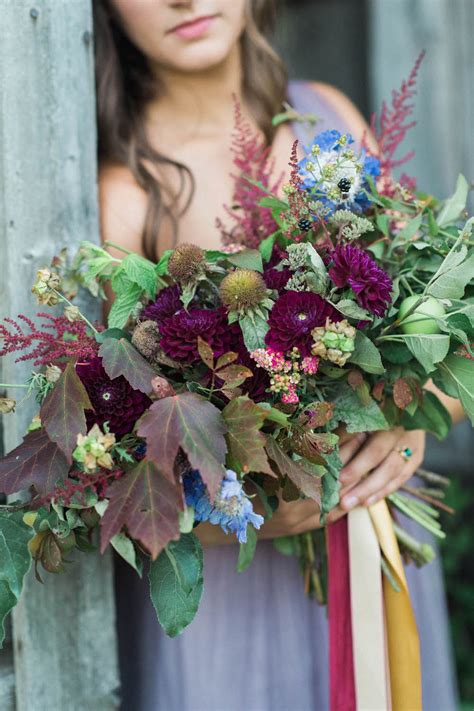 We're totally enamored by the regal hues of this brilliant shade from light lavender to deep violet. Purple + Gold Rustic Chic Wedding Ideas {Catherine Smeader ...