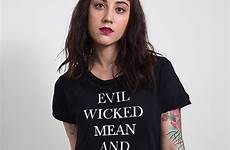 satanic women mean witchcraft evil occult unisex boho outlaw nasty wicked tee shirt fit clothing b502 colors size shirts