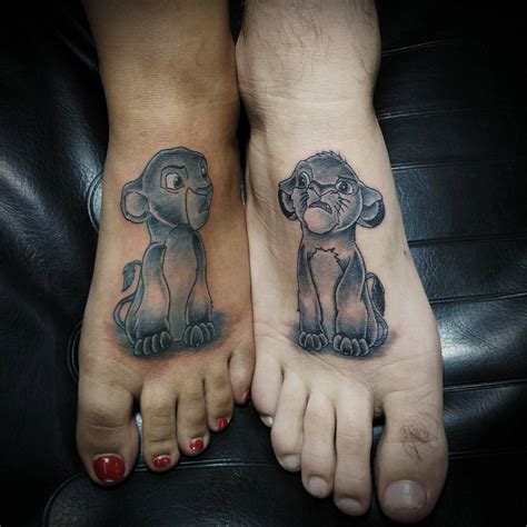 Votre couple est plein de sérénité et de calme. Cute Lion King Couple Tattoos | Venice Tattoo Art Designs