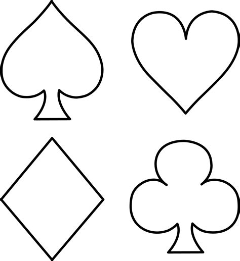 Search through 623,989 free printable colorings at getcolorings. Playing Card Suits Line Art - Free Clip Art