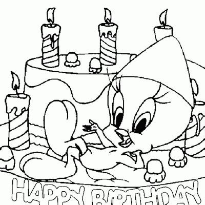 Tweety bird, often known as tweety or tweety pie, is the fictional character created by american animator bob clampett, who also designed the bugs bunny. Tweety "Happy Birthday" Coloring Pages