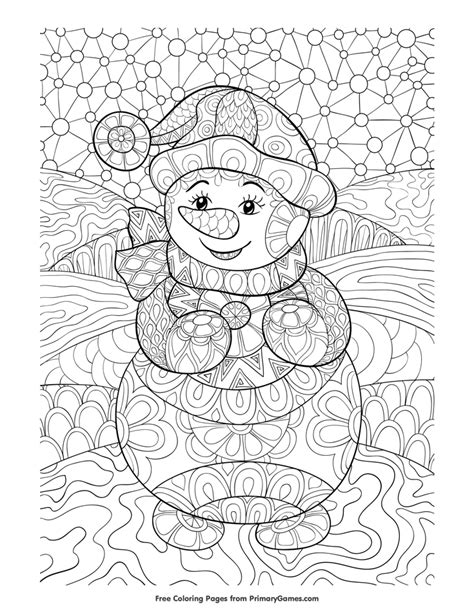 Beschäftigen sie ihre kinder mit unseren kostenlosen winter ausmalbildern zum runterladen und drucken. Malvorlagen Zentangle Schneemann • KOSTENLOS druckbares ...