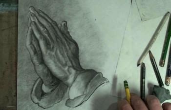 Begin by sketching the shape of the hand. How to Draw Praying Hands Step by Step - Merrill Kazanjian ...