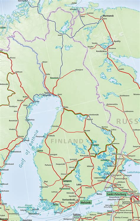 Finnland liegt in nordeuropa und ist umgeben von russland, norwegen und schweden. Finnland Zug Karte - ACP Rail