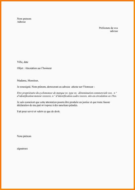 Voici un exemple de lettre type. lettre attestation sur l'honneur hebergement - Modele de lettre type