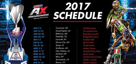 Get sport event schedules and promotions. 2017 AMSOIL Arenacross Schedule Released | Dirt Action
