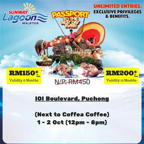Quacktastic tuesday rm68 per person quacktastic combo rm113 per person (inclusive of quack xpress) entry to all parks, including all rides sunway lagoon promotion 2019: 1-2 Oct 2016: Sunway Lagoon Passport To The Best Day Ever ...