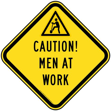 In verband met de coronamaatregelen is sing inn tijdelijk gestopt. Caution! Men At Work Reflective Sign With Symbol NHE-25722