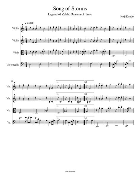 The widest selection of trumpet sheet music, trumpet solos and downloadable trumpet music in the world! Song of Storms -Ocarina of Time (String Quartet) sheet music for Violin, Viola, Cello download ...