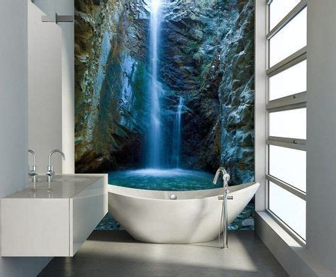 Moderne Wandgestaltung im Badezimmer - Fototapete mit ...