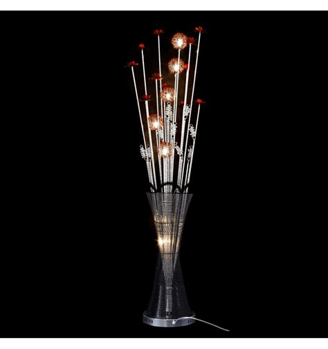 White led modern contemporary floor lamp dimmable lighting color adjustable floor lamp for living room, family room, bedroom. Large aluminum LED lamp flower vase - Marta