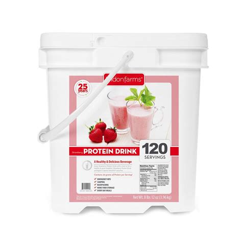 Peach, apple, banana, strawberries, pear, mango juice, kiwis and 1 more. Lindon Farms Strawberry Protein Drink 120 Servings | Protein drink mix, Protein, Drinks