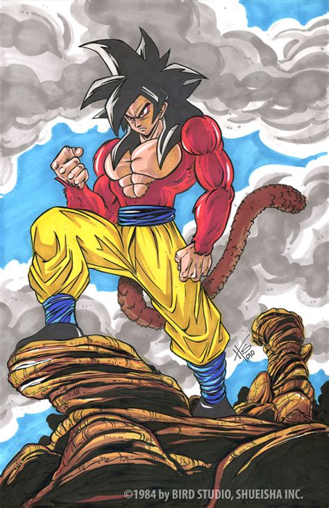 En este estado, su musculatura incrementa drásticamente, su piel tona un color más rojizo y su pelo se eriza más. Goku fase 4. by Galtharllin on DeviantArt