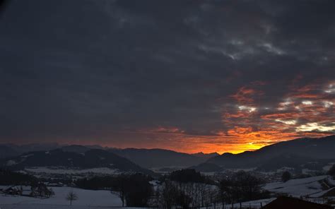 earth, Landscape, Red, Clouds, Mountain, Snow, Winter, Trees, Sunset, Beautiful Wallpapers HD ...