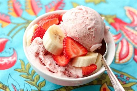 Serve immediately or, for a firmer texture, transfer to a container and freeze until ready to serve; Fluffy Strawberry Banana Ice Cream - get the recipe at ...