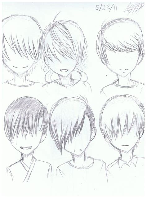 Anime male hairstyles short / short anime hair will usually be drawn in smaller clumps compared to longer hair. Anime Guy Hairstyle Sketches - http://hairstylee.com/anime ...