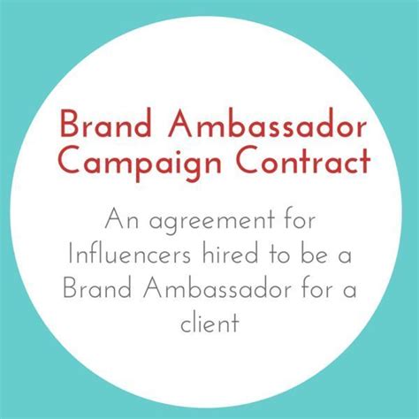 If so, please include a timetable to achieve certain objectives of the contract. Brand Ambassador Contract | An agreement for Influencers ...