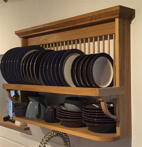 This post may contain affiliate links. PINE PAINTED OAK PLATE RACK