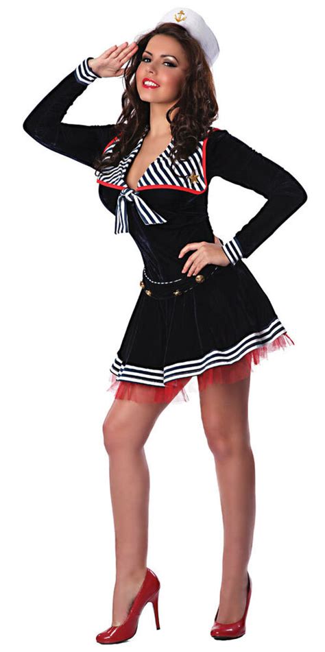 Halloween costumes | leg avenue 5 pc. Pin-Up Sailor Girl USA Navy Black Retro Dress Up Halloween ...