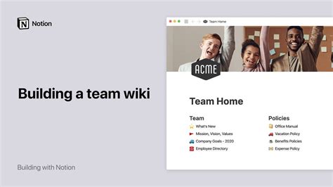 And, how to add imagens and keep then in the wiki? Build a team wiki in Notion - YouTube