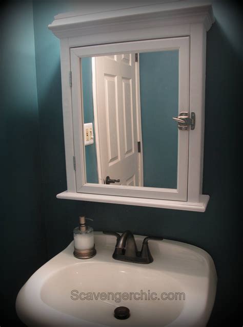 Browse everything about it here. Create a Medicine Cabinet from a Mirror diy - Scavenger Chic