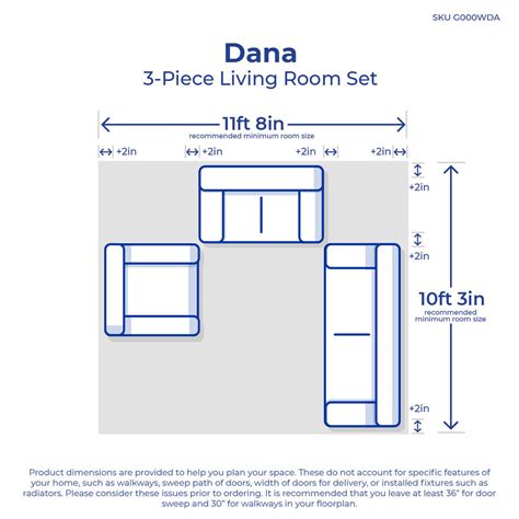 For each living room size i've taken into account a conversation area (a square conversation space) and all the dimensions i talk about are for a rectangular shaped room. Rent to Own Woodhaven 3-Piece Dana Living Room Collection ...