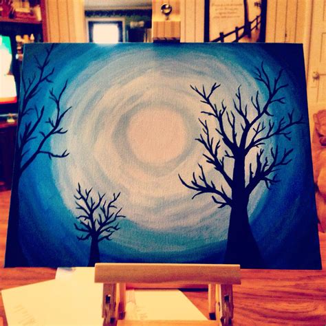 Sad, spare, and beautiful, blue is the quintessential confessional singer/songwriter album. Trippy trees with blue background | Canvas painting, Art ...