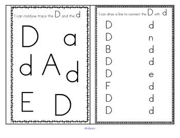 This set includes 26 flash cards with our lovely original illustrations in high resolution pdf format. Alphabet Recognition Activities Booklet Letter D Stamp Cut ...