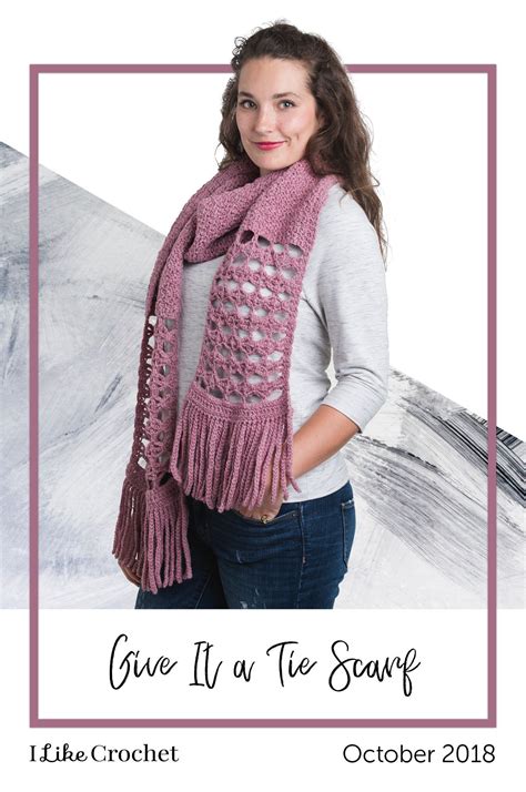 Free patterns, helpful knitting/crochet tips and yarn guides! Give it a Tie Scarf | Scarf, Scarf crochet pattern, Scarf ...