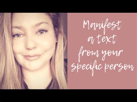 Check spelling or type a new query. How To Manifest A Text From Your Specific Person - YouTube