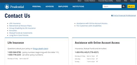 Prudential offers life insurance, annuities, mutual funds, group insurance, retirement services, investment management, and other financial services. Contact Prudential Customer Service | MyCheckWeb.Com