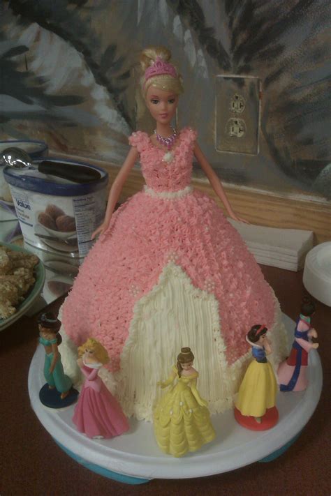 How to make a doll cake/barbie doll cake idea/princess cake tutorial/바비 케이크 공주 케이크만들기. Princess Cake | Girl cakes, Doll cake, Princess cake