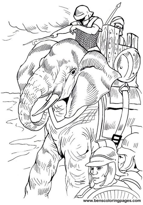 Free elephant coloring pages for adults. Carthage: War Elephant | Elephant coloring page, War ...