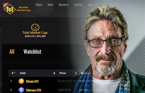 Websites that specifically curate cryptocurrency data are relatively new since crypto itself is only in its beginning stages. John McAfee's Team Releases New McAfeeMarketCap.com Crypto ...