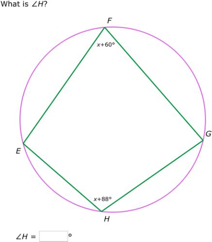 The other endpoints define the intercepted arc. IXL - Angles in inscribed quadrilaterals (Year 11 maths ...