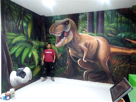 Jenis grafiti ini terlihat muncul di atas permukaan dinding karena itulah disebut sebagai grafiti. Lukisan 3D Di Tembok Dengan Konsep Dinosaurus Yang Begitu ...