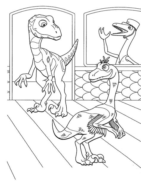 Dinosaurs coloring pages please click here. Mr Conductor And Passanger At Train Station In Dinosaurus ...